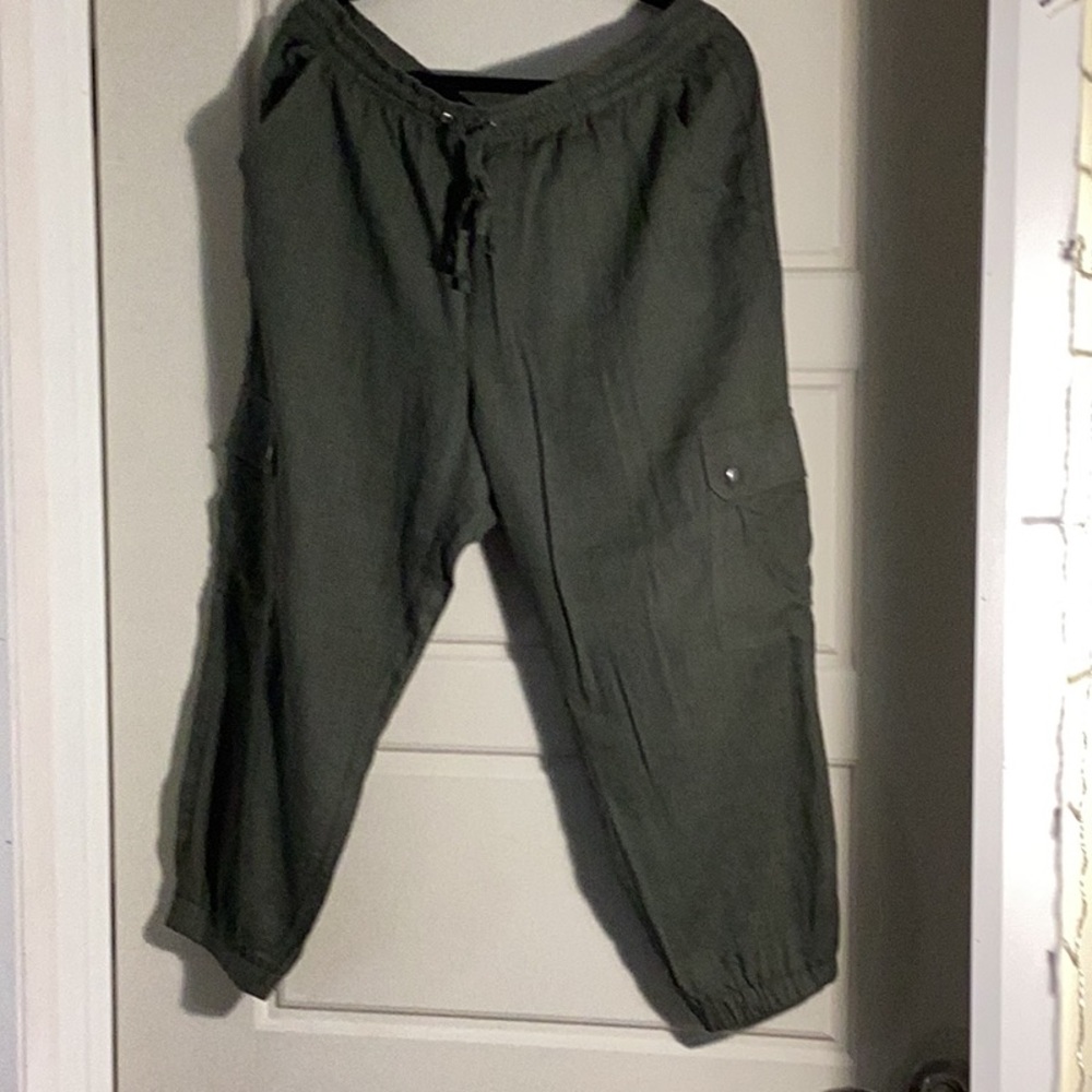 Olive green ankle pants